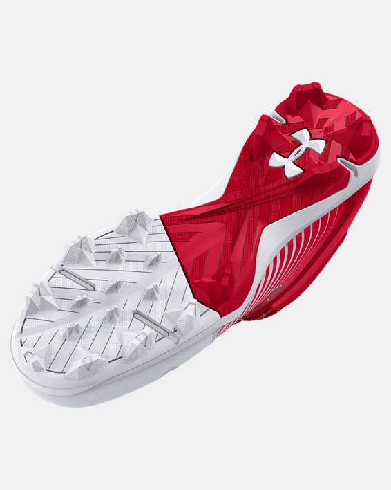 Men's UA Leadoff Mid RM Baseball Cleats in Red image number 4